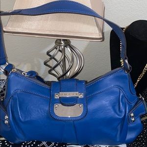 Vintage Guess  Leather Bag Handbag  Blue Navy